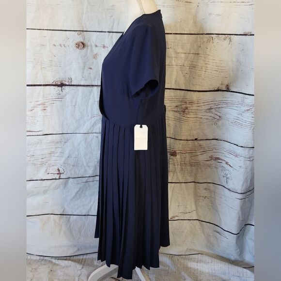 Eileen Fisher Jersey Drape Front Dress Size Large - Picture 3 of 7